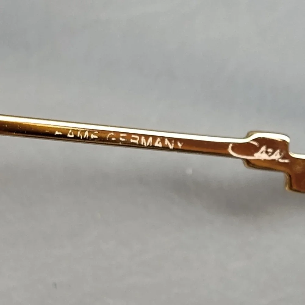 Vintage 90s Cazal Gold Rimless Hexagon Eyeglass Frames MOD. 424 COL. 971 READ